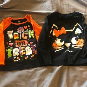 Little girls Halloween shirts lightly worn